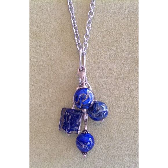 Lela Belle Hand Blown Murano Glass Beads - Set of 9 - Shades of Blue A7 - Picture 5 of 12